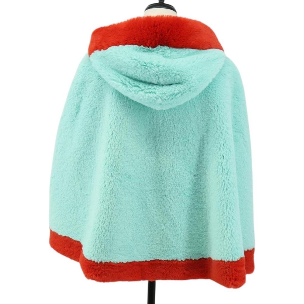 Gucci Fur Tiger Coat Poncho Jacket Peppermint Green